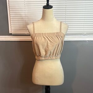 Everlane Beige Ruched Crop Top